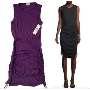 New Calvin Klein Dress Crewneck Sleeveless Ruched Side Drawstring Sheath 12
